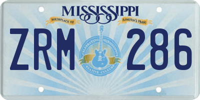 MS license plate ZRM286