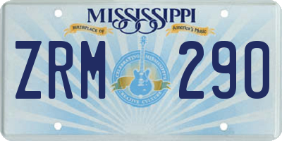 MS license plate ZRM290