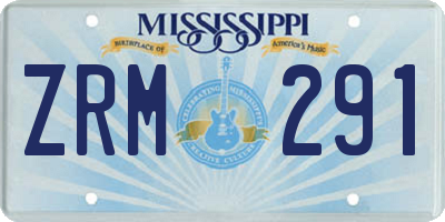 MS license plate ZRM291