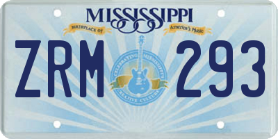 MS license plate ZRM293