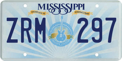MS license plate ZRM297
