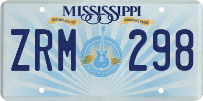 MS license plate ZRM298