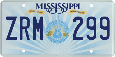 MS license plate ZRM299