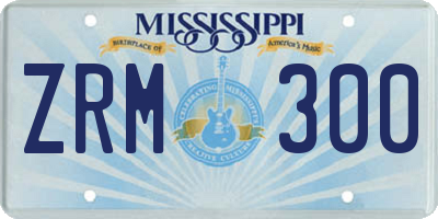 MS license plate ZRM300