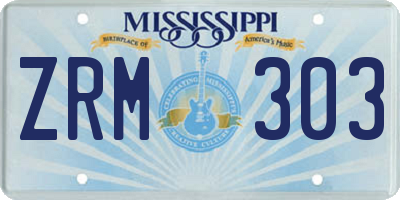 MS license plate ZRM303