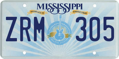 MS license plate ZRM305