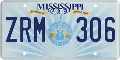 MS license plate ZRM306