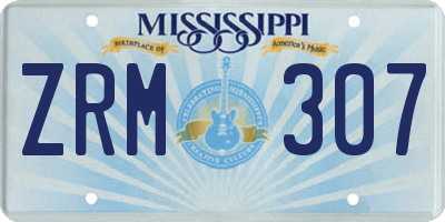 MS license plate ZRM307