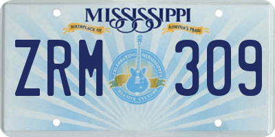 MS license plate ZRM309