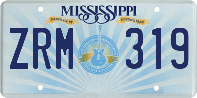 MS license plate ZRM319