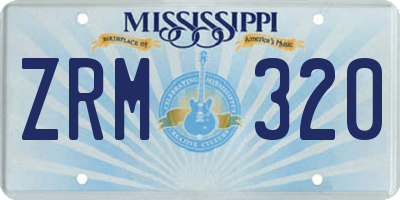 MS license plate ZRM320