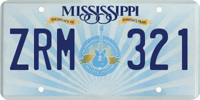 MS license plate ZRM321