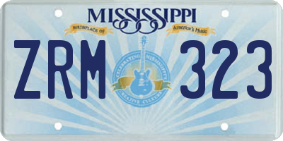 MS license plate ZRM323
