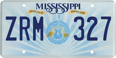 MS license plate ZRM327