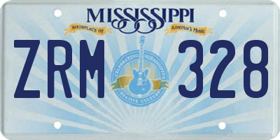MS license plate ZRM328