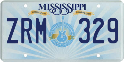MS license plate ZRM329