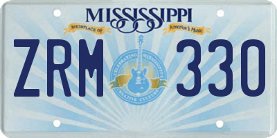MS license plate ZRM330