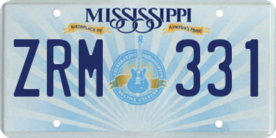 MS license plate ZRM331