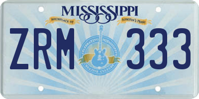 MS license plate ZRM333