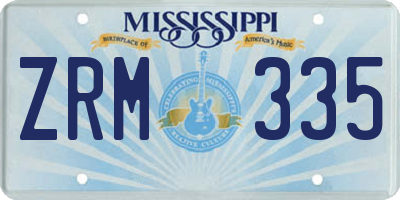 MS license plate ZRM335