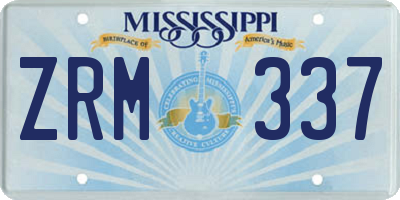 MS license plate ZRM337