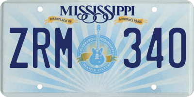 MS license plate ZRM340