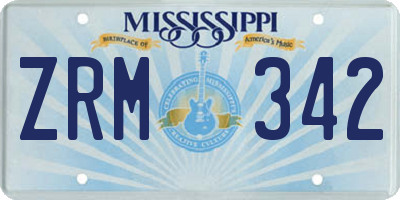 MS license plate ZRM342