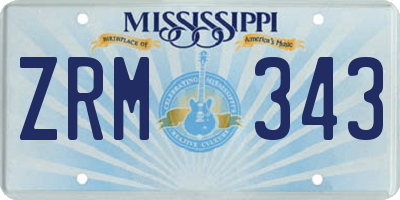 MS license plate ZRM343