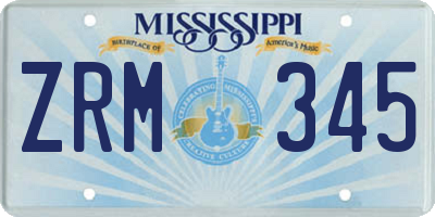 MS license plate ZRM345