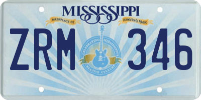 MS license plate ZRM346