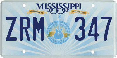 MS license plate ZRM347