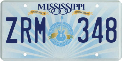 MS license plate ZRM348