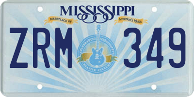 MS license plate ZRM349