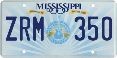 MS license plate ZRM350