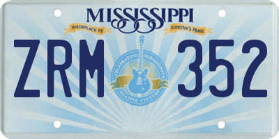 MS license plate ZRM352