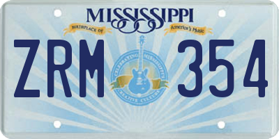 MS license plate ZRM354