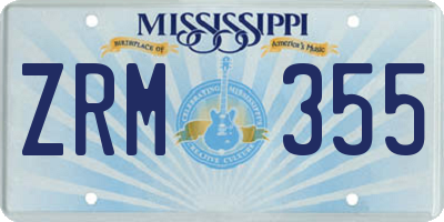 MS license plate ZRM355