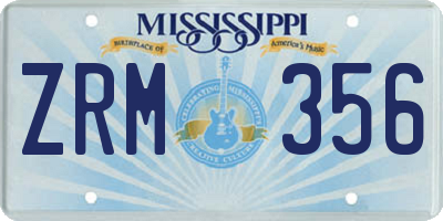 MS license plate ZRM356