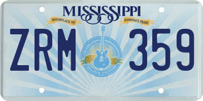 MS license plate ZRM359