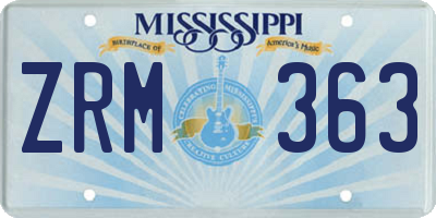 MS license plate ZRM363