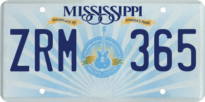 MS license plate ZRM365