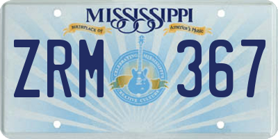 MS license plate ZRM367