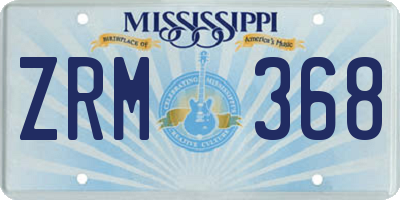 MS license plate ZRM368