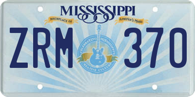 MS license plate ZRM370