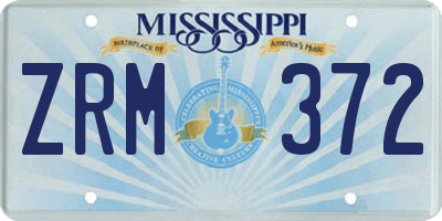 MS license plate ZRM372