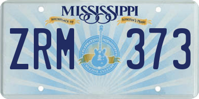 MS license plate ZRM373