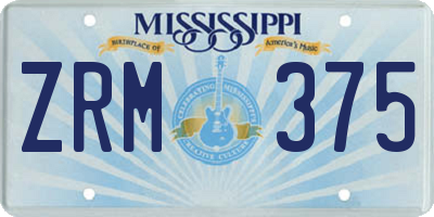 MS license plate ZRM375
