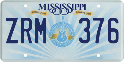MS license plate ZRM376