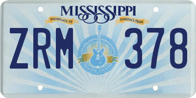MS license plate ZRM378