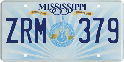 MS license plate ZRM379